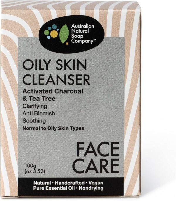 Australian-made Cruelty Free Vegan Oily Skin Facial Cleanser With Activated charcoal 100G - Image 2