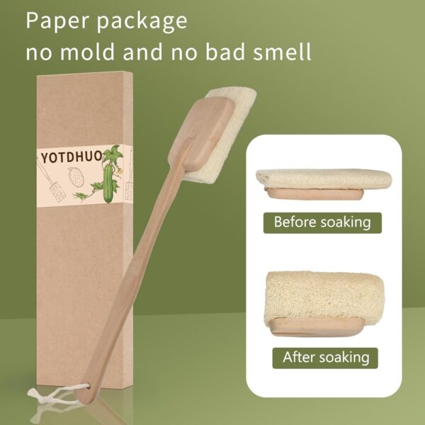 Natural Loofah with Handle,Back Scrubber for Shower - Image 2
