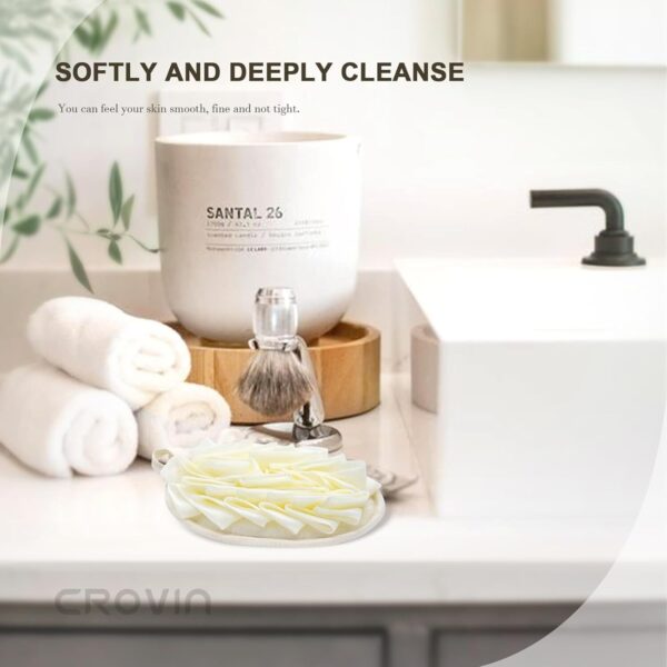 Bath Shower Pouf Sponge-4 Packs Eco-Friendly Exfoliating Mesh Pouf Sponge - Image 5