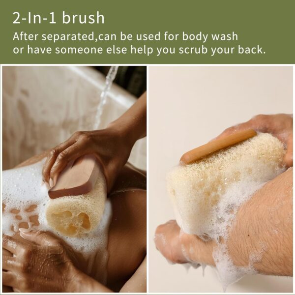 Natural Loofah with Handle,Back Scrubber for Shower - Image 4