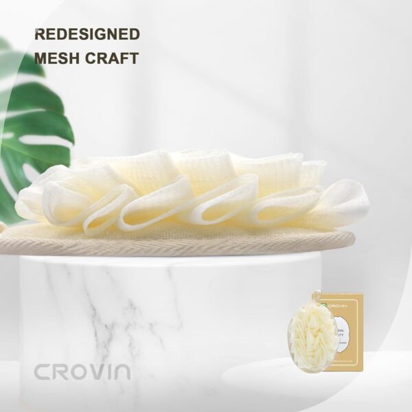 Bath Shower Pouf Sponge-4 Packs Eco-Friendly Exfoliating Mesh Pouf Sponge - Image 3