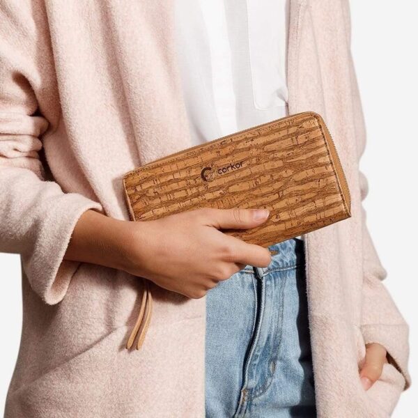 Vegan Leather Cork Wallet Long - Image 8