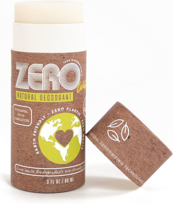 Zero Waste Dual-Strength Natural Deodorant 100% Biodegradable, Earth-Friendly, Cardboard Push-Up Tube, Plastic Free, Compost Friendly - Image 2