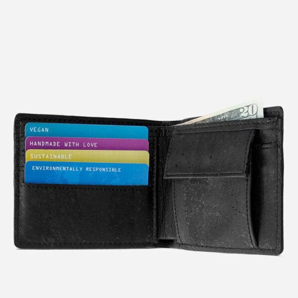 Vegan Cork Leather Wallet with Coin Pocket - Image 14