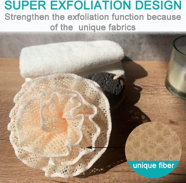 Loofah Exfoliating Shower Sponge Pouf Mesh Brush - Bath Spa Puff Scrubber Ball（Pack of 4) - Image 2