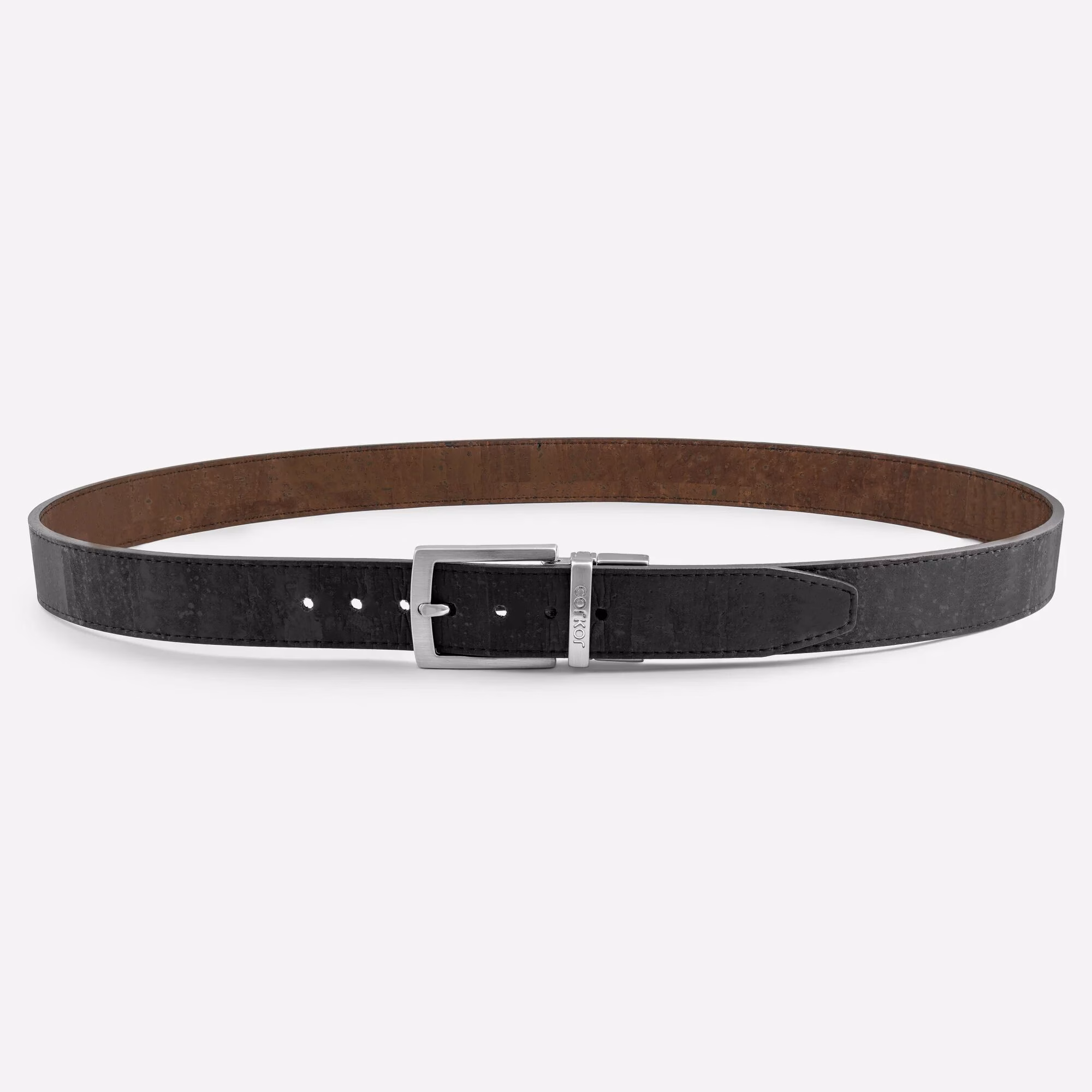 Reversible Vegan Cork Leather Belt 30 Mm (1 1/8") - Image 6