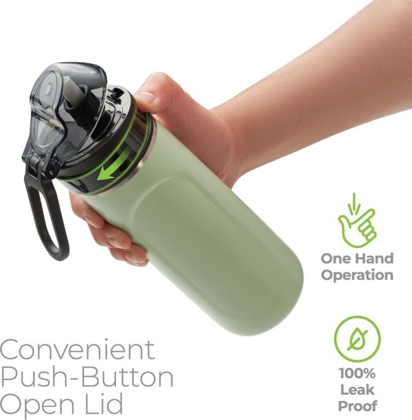 Triple-Insulated Stainless Steel Water Bottle - 18Oz. with Straw Lid, Keeps Cold for 12 Hours - Image 5