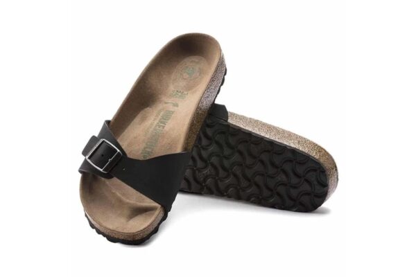 Madrid Birkibuc Vegan Sandals - Narrow - Black