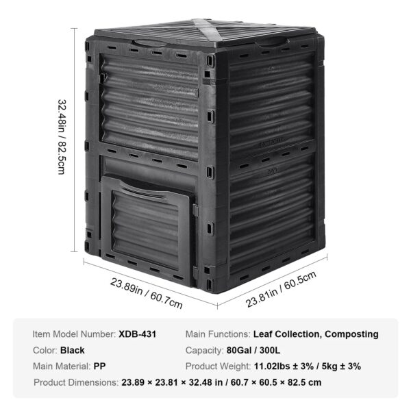 Succebuy Compost Bin 220Gal Outdoor Expandable Compost Easy to Setup & Large Capacity Composting Bin Fast Creation Fertile Soil - Image 8