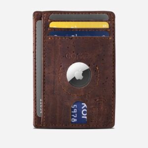 Vegan Leather Airtag Wallet Cards Holder RFID Safe