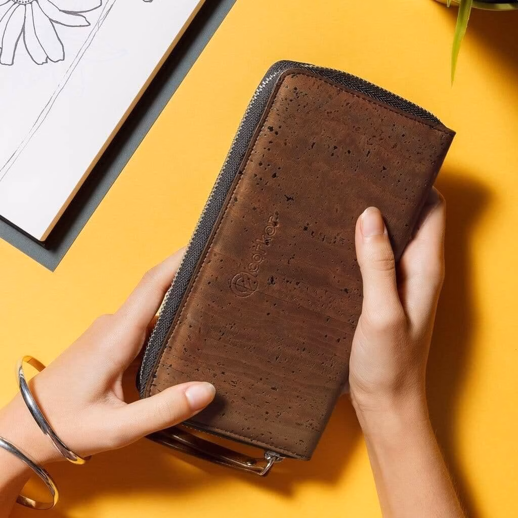 Vegan Leather Cork Wallet Long - Image 6