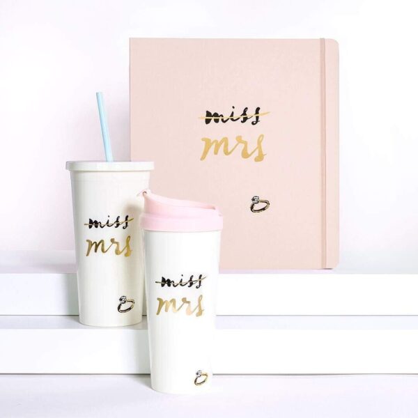 Reusable Insulated Thermal Travel Mug Tumbler, 16 Ounces, Miss to Mrs. (Pink) - Image 6