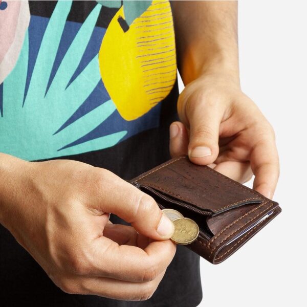 Vegan Leather Slim Wallet Coins Pocket