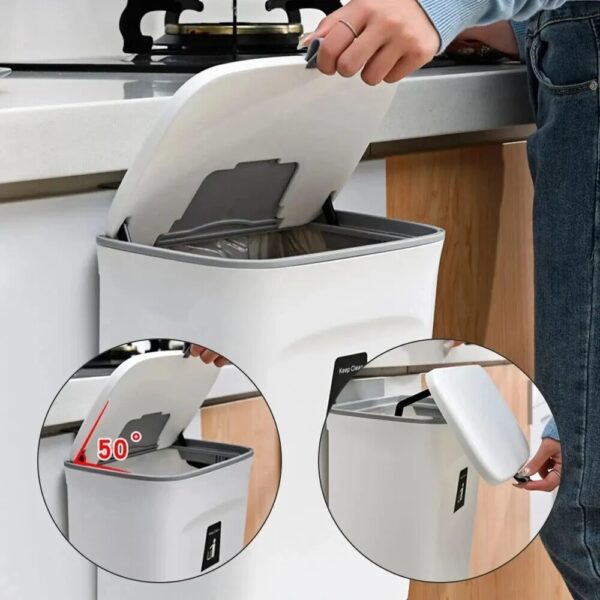 7/10L Wall Mounted Trash Can Household Galley Waste Bin Hanging Bathroom Trash Can with Lid Food Garbage Bin Kitchen Accessories - Image 3