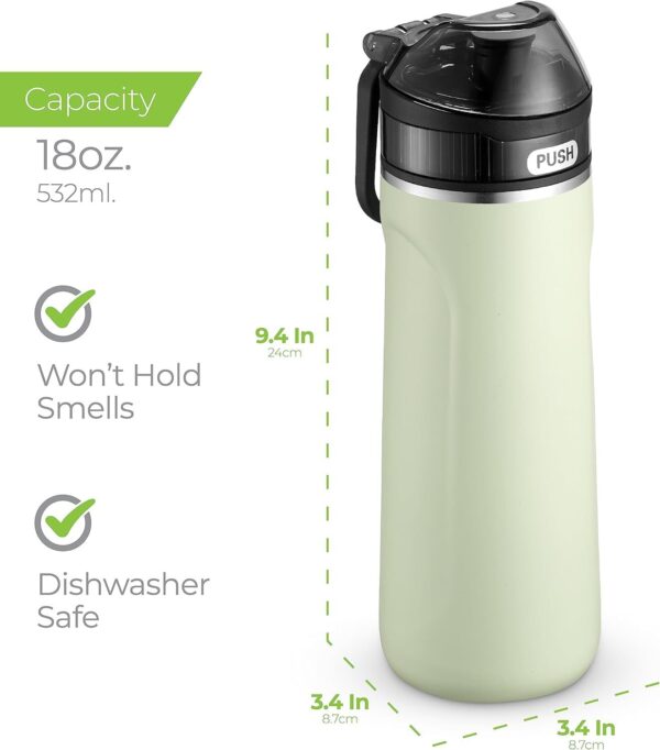 Triple-Insulated Stainless Steel Water Bottle - 18Oz. with Straw Lid, Keeps Cold for 12 Hours - Image 6