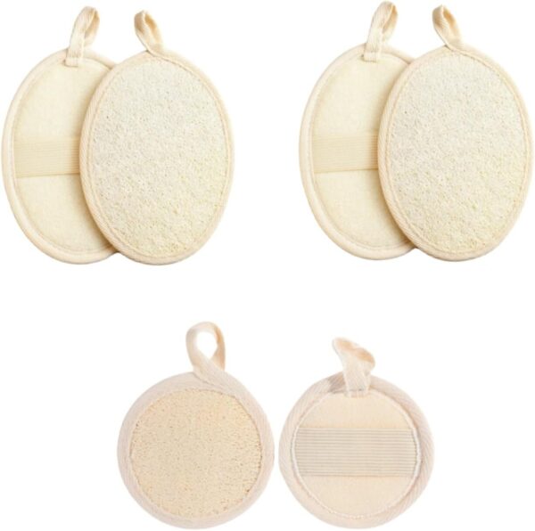 Exfoliating Loofah Pads,Made with Eco-Friendly and Biodegradable Shower Luffa Sponge Package (3Pcs)