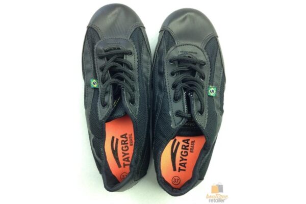 TAYGRA Slim Shoe Vegan Leather Recycled Flexible Ethical Handmade Sneakers Eco - All Black - 41 EUR - Image 5