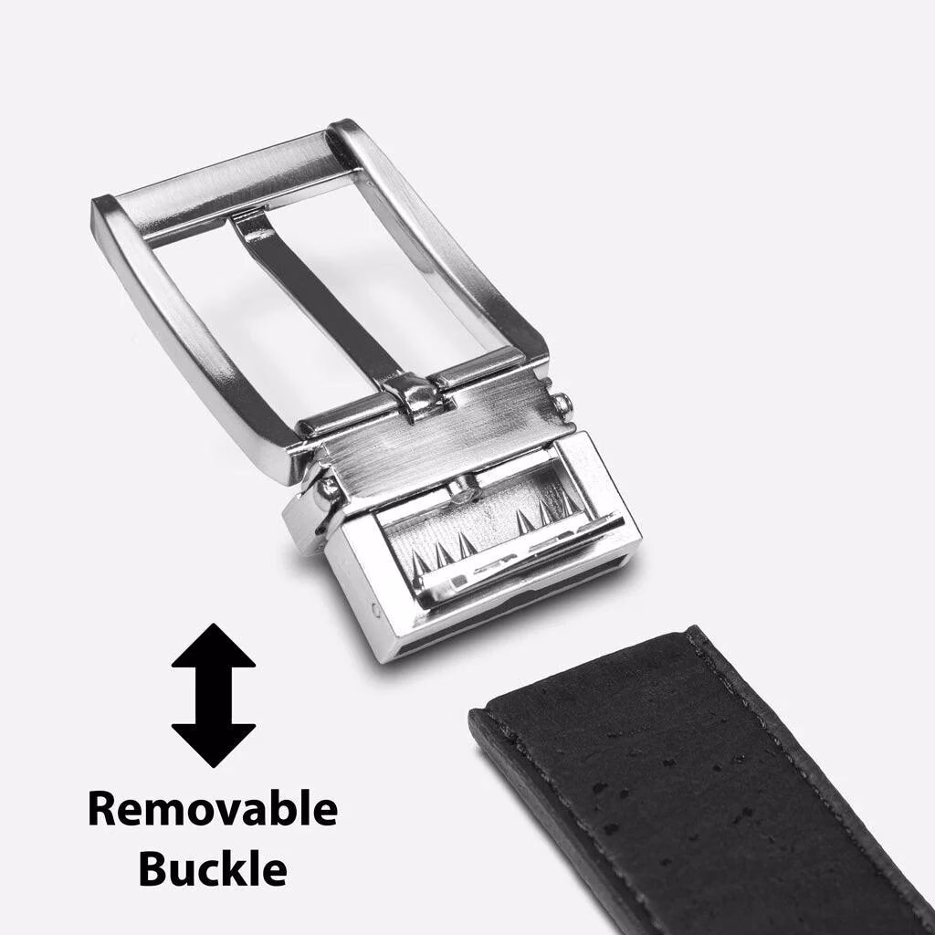 Reversible Vegan Cork Leather Belt 30 Mm (1 1/8") - Image 3