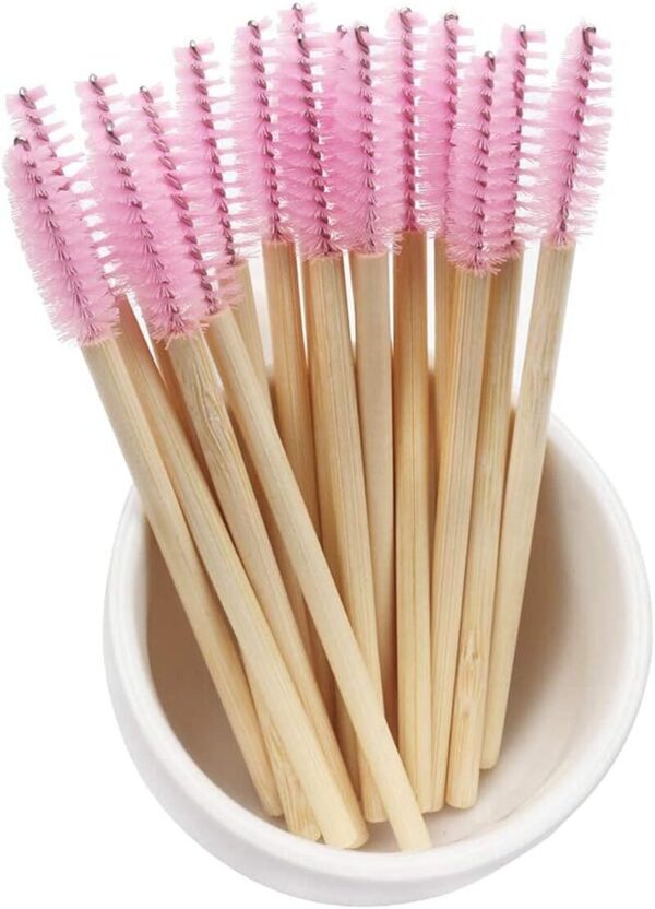 100 Pcs Disposable Mascara Wands Bamboo Spoolies Brush for Eyelash Extensions - Image 6