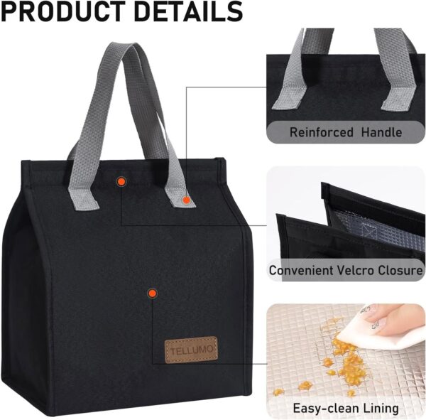Eco-friendly Durable Lunch Bag, Insulated Lunch Bag for Women Men Large Lunch Box Container Reusable Leakproof Tote - Image 5