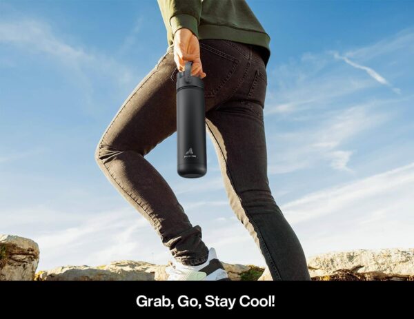 Reusable 26 Oz Insulated Water Bottle with 2-In-1 Straw and Spout Lid, Keep Cold 24H, Leak-Proof, Fits in Car Cup Holder, Stainless Steel Water Bottle for Sports, Travel, and School (Dark Knight) - Image 7