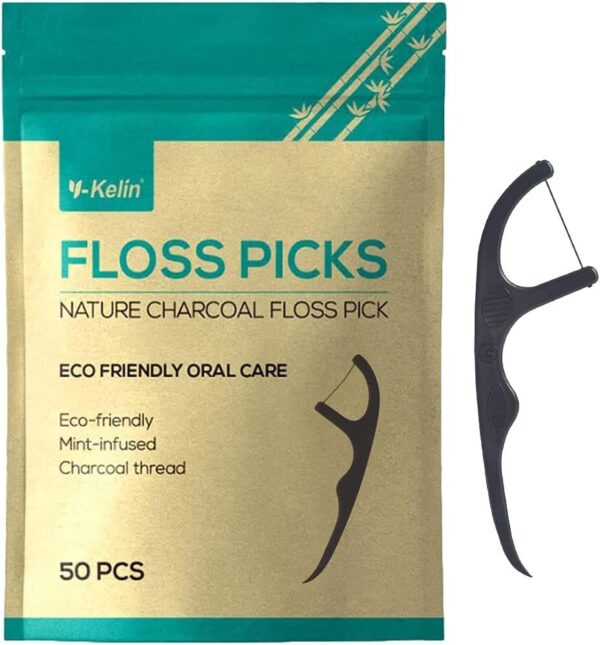 Bamboo Charcoal Dental Floss Stick-Natural Environmentally Friendly Vegan Sustainable Mint Flavor Dental Floss Stick - Image 6