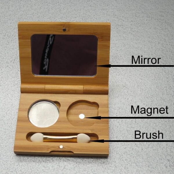 Bamboo Empty Eye Shadow Case Box Double Grid Tinplate Palette Pans - Image 3