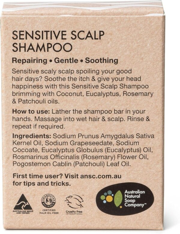Australian Natural Soap Company Sensitive Scalp Solid Shampoo Bar 100G - Image 5