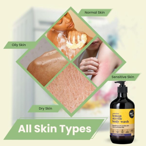 Simplyclean Lemon Myrtle Body Wash – Natural Shower Gel with Pure Australian Lemon Myrtle Essential Oil 500ml - Image 5