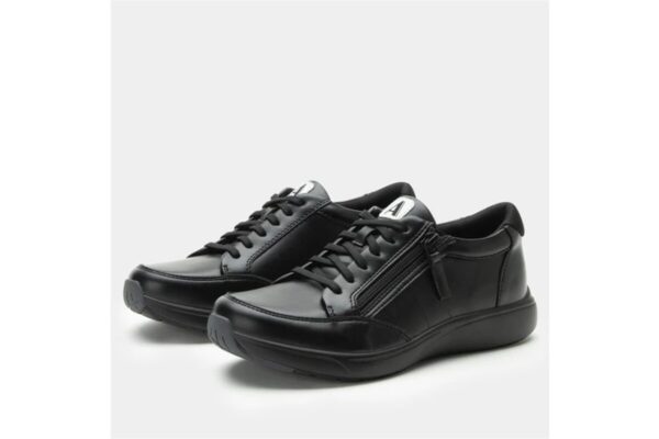 Womens Sneakers Eazeer Black Out Vegan Leather Shoes W/ Zip in Black - EU 37