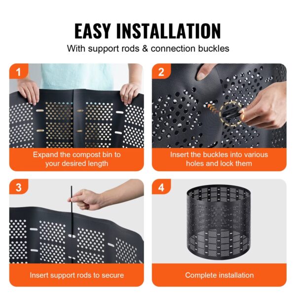 Succebuy Compost Bin 220Gal Outdoor Expandable Compost Easy to Setup & Large Capacity Composting Bin Fast Creation Fertile Soil - Image 7