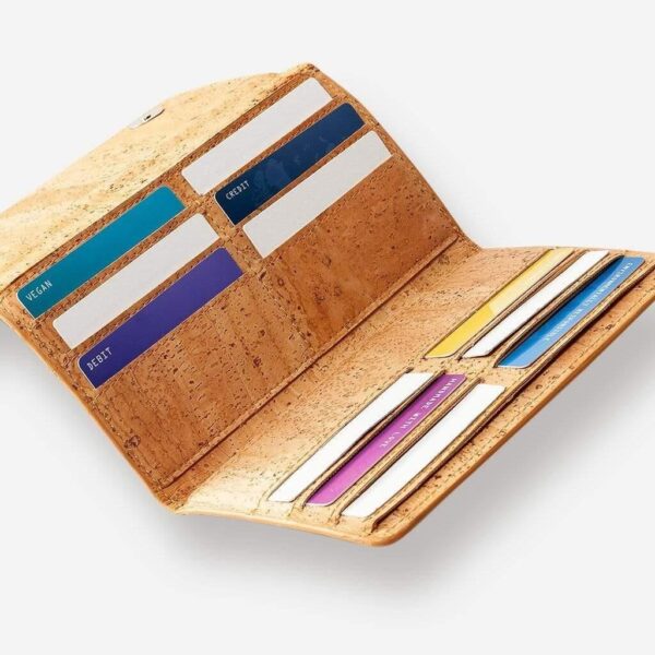 Women Vegan Cork Leather Wallet Slim - Image 8