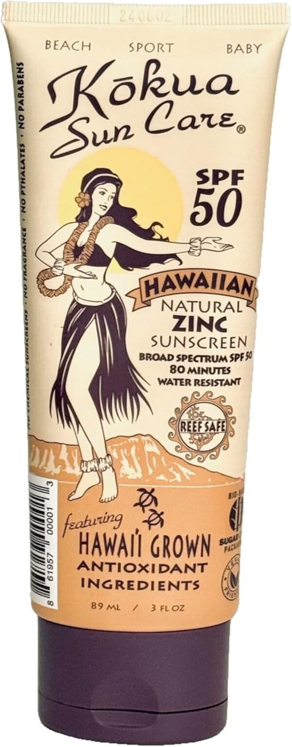 Eco-Friendly Hawaiian Natural Zinc Sunscreen SPF 50/80 Minutes Water Resistance