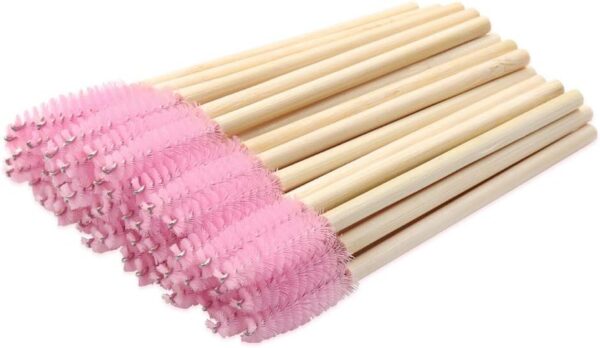 100 Pcs Disposable Mascara Wands Bamboo Spoolies Brush for Eyelash Extensions