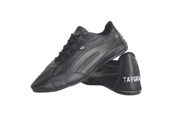 TAYGRA Slim Shoe Vegan Leather Recycled Flexible Ethical Handmade Sneakers Eco - All Black - 41 EUR - Image 2