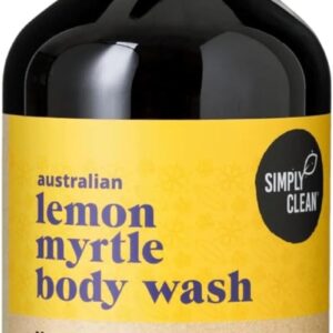 Simplyclean Lemon Myrtle Body Wash – Natural Shower Gel with Pure Australian Lemon Myrtle Essential Oil 500ml