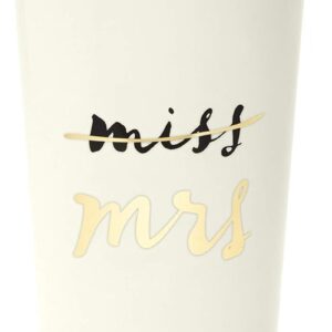 Reusable Insulated Thermal Travel Mug Tumbler, 16 Ounces, Miss to Mrs. (Pink)