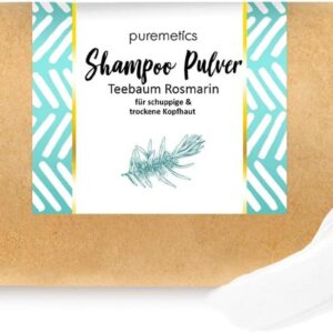 Zero Waste Shampoo Powder "Tea Tree Rosemary" (50 G) for Flaky and Dry Scalps Vegan and Plastic-Free