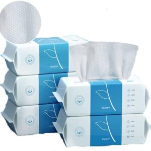 Soft and Dry Wipe, 100% Cotton, Disposable Face Towel, Lint Free (Count 100) x 3