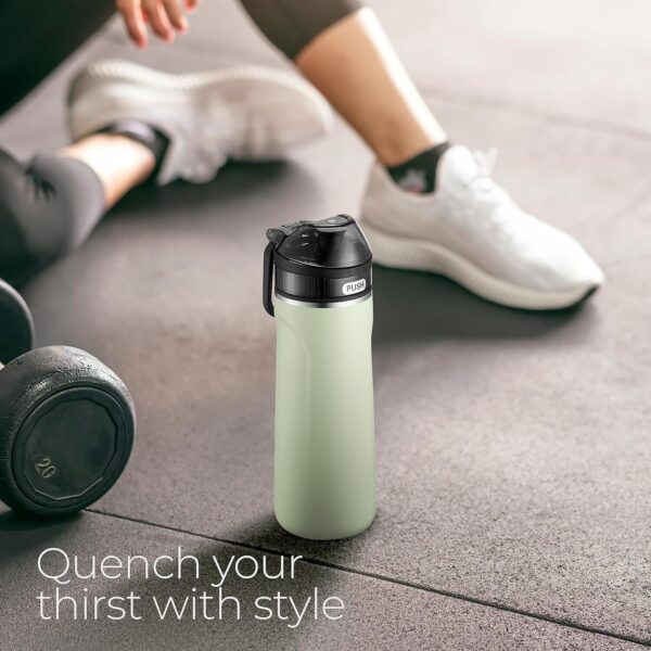 Triple-Insulated Stainless Steel Water Bottle - 18Oz. with Straw Lid, Keeps Cold for 12 Hours - Image 7