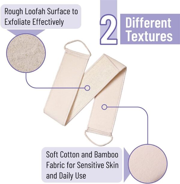 Eco-Friendly Slick Exfoliating Loofah Back Scrubber with Handle for Shower - Image 3