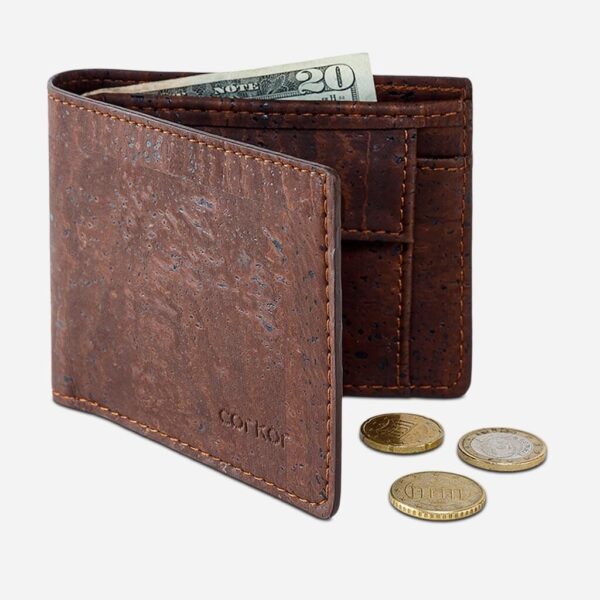 Vegan Cork Leather Wallet with Coin Pocket