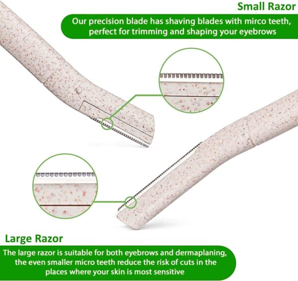 Eco-friendly Wheat Straw Eyebrow Razor - Dermaplaning - Pack of 6 (Mixed) - Image 2
