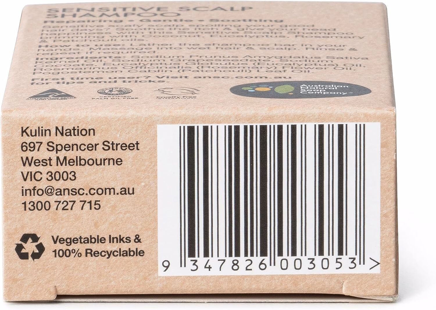 Australian Natural Soap Company Sensitive Scalp Solid Shampoo Bar 100G - Image 6