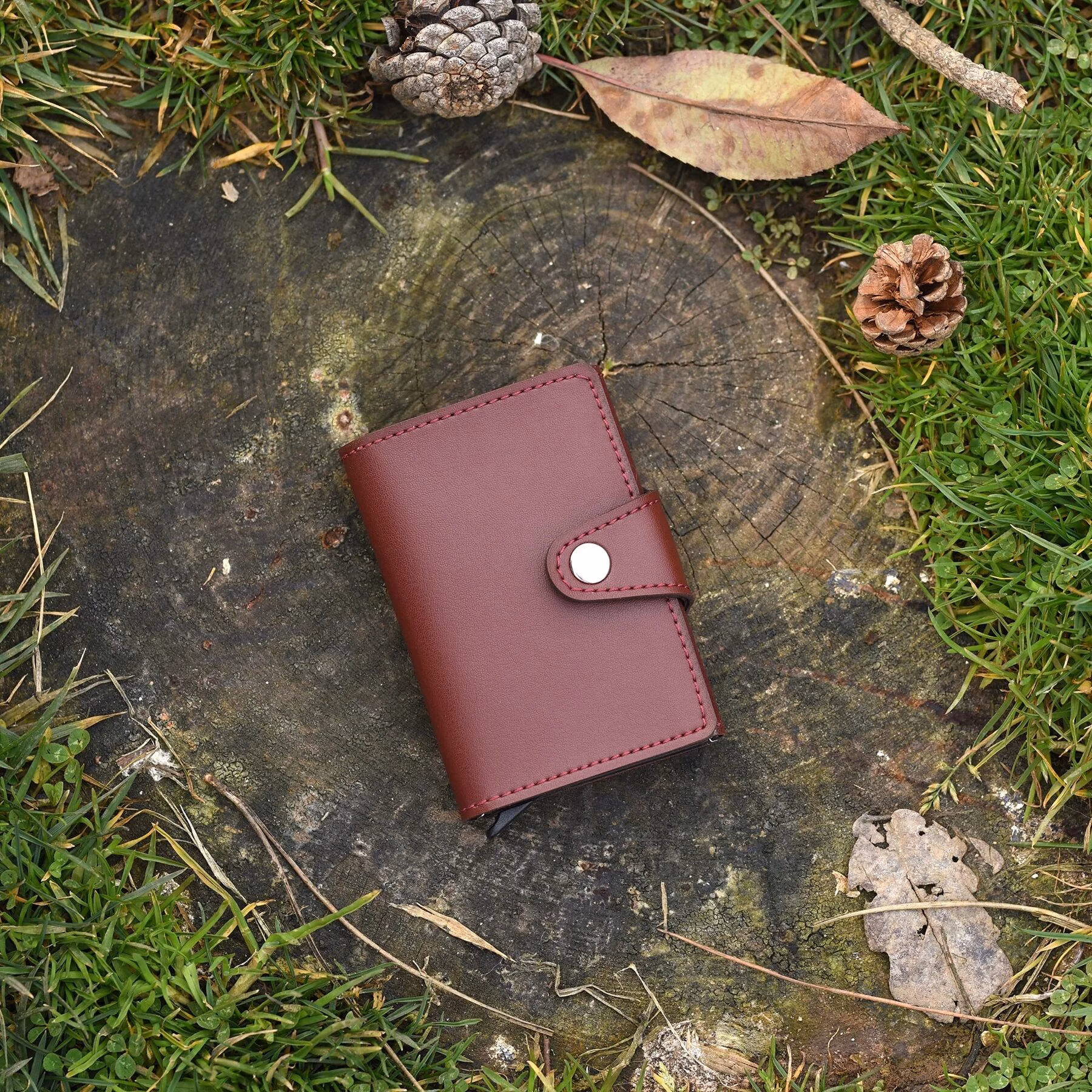 Konk - Synthetic Leather RFID Protection Pop-Op Cardholder - Image 11