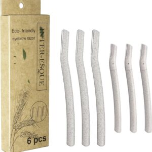 Eco-friendly Wheat Straw Eyebrow Razor - Dermaplaning - Pack of 6 (Mixed)