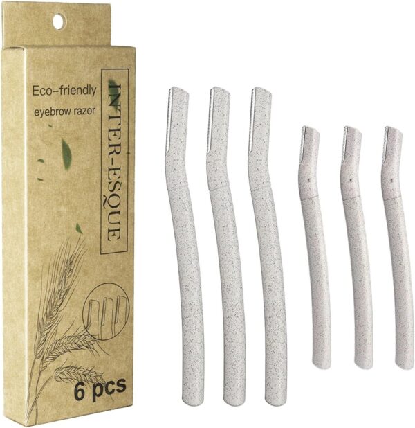 Eco-friendly Wheat Straw Eyebrow Razor - Dermaplaning - Pack of 6 (Mixed)