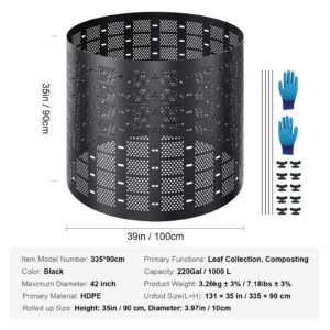 Succebuy Compost Bin 220Gal Outdoor Expandable Compost Easy to Setup & Large Capacity Composting Bin Fast Creation Fertile Soil