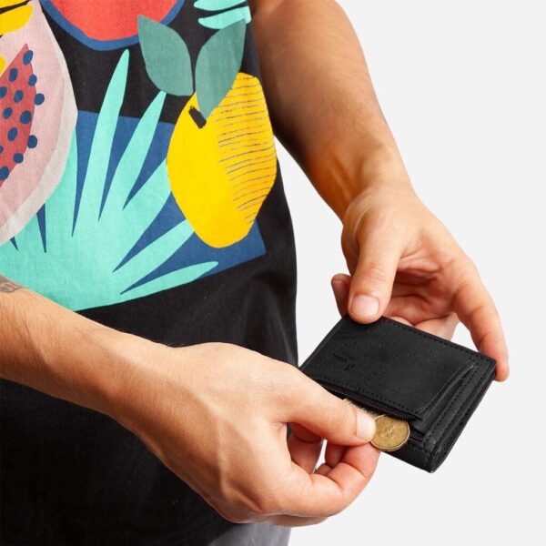 Vegan Leather Slim Wallet Coins Pocket - Image 13