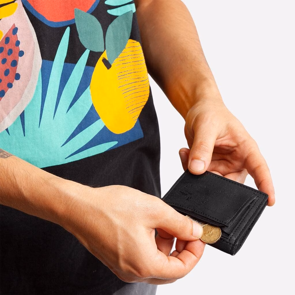 Vegan Leather Slim Wallet Coins Pocket - Image 13